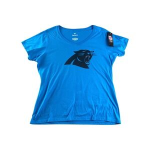 NWT Fanatics Carolina Panthers NFL Pro Line V Neck T Shirt Womens XL Blue